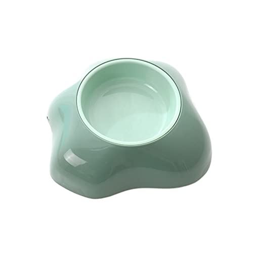 SUICRA Futternäpfe Dog Food Water Feeder Poached Egg Shape Double Pet Bowls Prevent Tipping Pet Drinking Dish Feeder Cat Puppy Feeding Supplies (Color : Green Single Bowl) von SUICRA