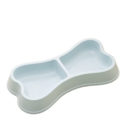 SUICRA Futternäpfe Double-Bowl Feeding Bowl Drinking Device for Pets (Color : Blue, Size : 24X12.5X3.5cm) von SUICRA