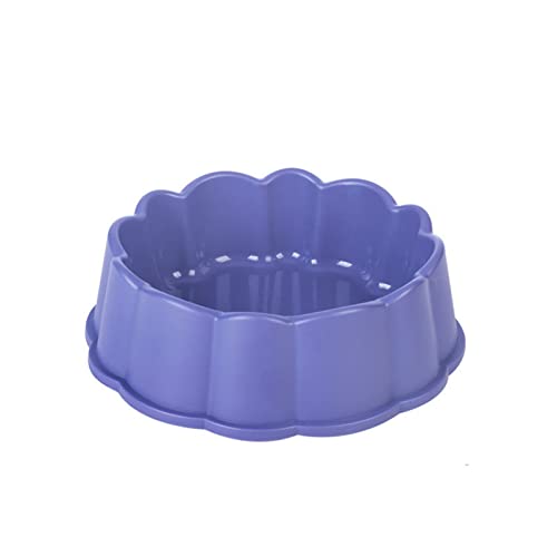 SUICRA Futternäpfe Frosted Lace Pet Single Bowl Plastic Pet Bowl (Color : Purple) von SUICRA