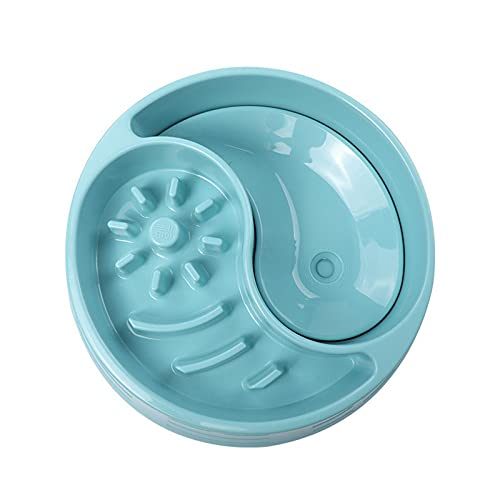 SUICRA Futternäpfe Große Kapazität Slow Futter Hundeschüssel 2 in1 Lebensmittel Wasser PET-Schüssel Trinken Verhindern Sie Bloat-Erbrechen nassen Mund (Color : Blue) von SUICRA