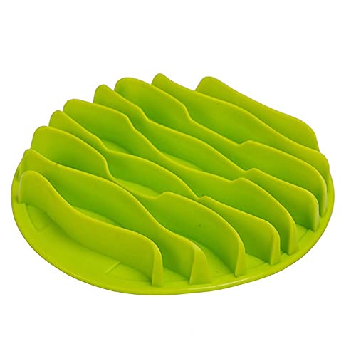 SUICRA Futternäpfe Haustier Hund Katze Food Slow Feeder Dschungel Design Welpen Anti-Skid Anti-Bowl Maze Bowl Gesunde Ernährung Expansionsbedarf (Color : Green, Size : Small) von SUICRA