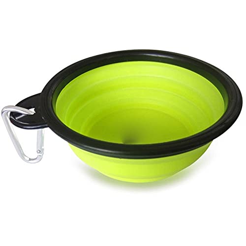 SUICRA Futternäpfe Haustier Hund Katze Fütterung Wasser Faltschale Mit Schnalle Haustierschüssel Outdoor Portable Hundeschüssel Utensilien Universal Pet Equipment (Color : Yellow) von SUICRA