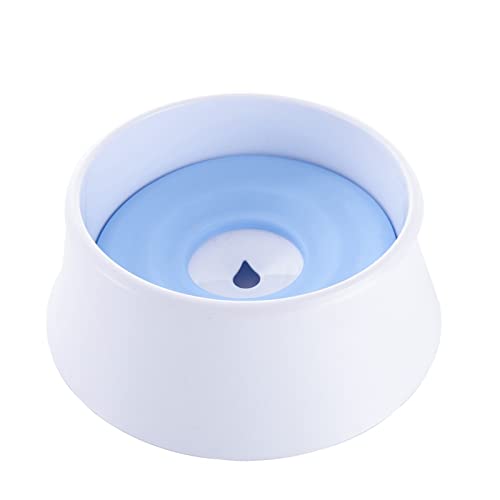 SUICRA Futternäpfe Haustier Katze Hund Wasserschüssel Floating Bowl Slow Water Feeder Getränkspender Anti-Overflow Pet Fountain 1200ml Spritzerfrei Wasserschale (Color : Blue) von SUICRA