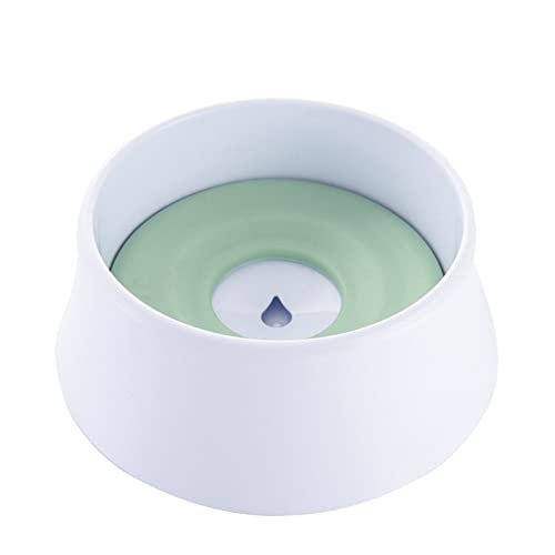 SUICRA Futternäpfe Haustier Katze Hund Wasserschüssel Floating Bowl Slow Water Feeder Getränkspender Anti-Overflow Pet Fountain 1200ml Spritzerfrei Wasserschale (Color : Green) von SUICRA