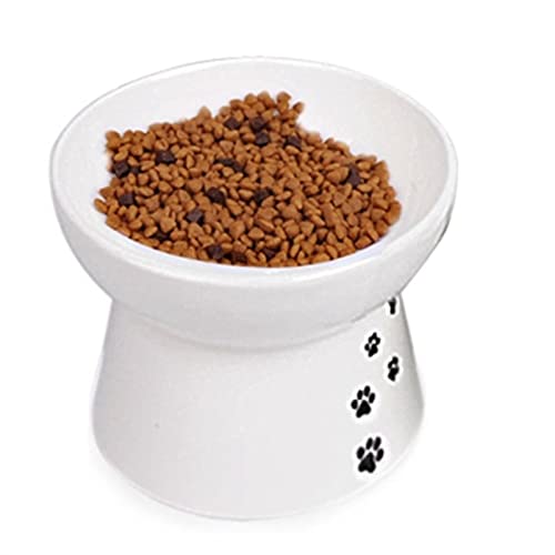 SUICRA Futternäpfe High Foot Protection Pet Ceramic Bowl for Cats and Dogs Ceramic Pet Bowl for Non-Slip Cat Bowl Food Drinking Bowl Feeder (Color : Black) von SUICRA