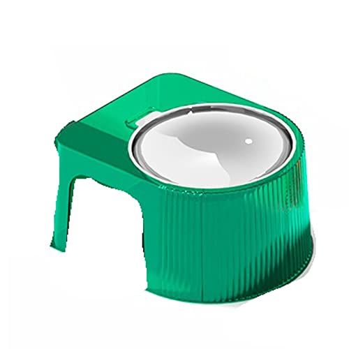 SUICRA Futternäpfe Hohe Fußkatze Hundeschüssel Neck Protector Edelstahl Lebensmittel Wasserschale Anti-Umklopfen Binaural Haustier Fütterung Tasse Pet Feeder Schüssel (Color : Green) von SUICRA