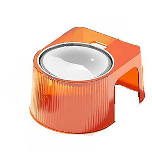 SUICRA Futternäpfe Hohe Fußkatze Hundeschüssel Neck Protector Edelstahl Lebensmittel Wasserschale Anti-Umklopfen Binaural Haustier Fütterung Tasse Pet Feeder Schüssel (Color : Orange) von SUICRA