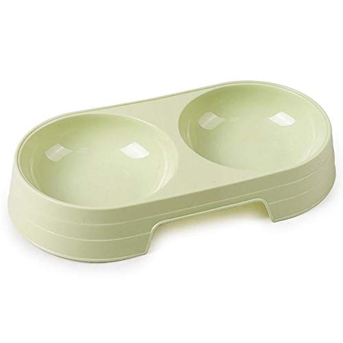 SUICRA Futternäpfe Katze Hund Doppel-Fressnäpfe Fress- und Trinkschalen Lebensmittel Wasser Feeder for Hundewelpen Katzen Heimtierbedarf Futternäpfe (Color : Green) von SUICRA