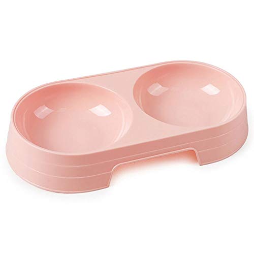 SUICRA Futternäpfe Katze Hund Doppel-Fressnäpfe Fress- und Trinkschalen Lebensmittel Wasser Feeder for Hundewelpen Katzen Heimtierbedarf Futternäpfe (Color : Pink) von SUICRA