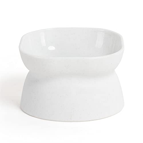 SUICRA Futternäpfe Large Capacity Inclined Mouth Anti-overturning Pet Bowl (Color : White) von SUICRA