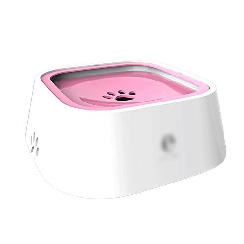 SUICRA Futternäpfe Not Wet Mouth Splash Water Cat Bowl Pet Dog Cat Bowl Floating Bowl Water Not Sprinkler Water Dispenser Portable Dog Bowl (Color : Pink) von SUICRA