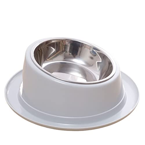 SUICRA Futternäpfe Oblique Mouth 15° Healthy Eating Non-Slip Food Bowl (Color : Grijs) von SUICRA