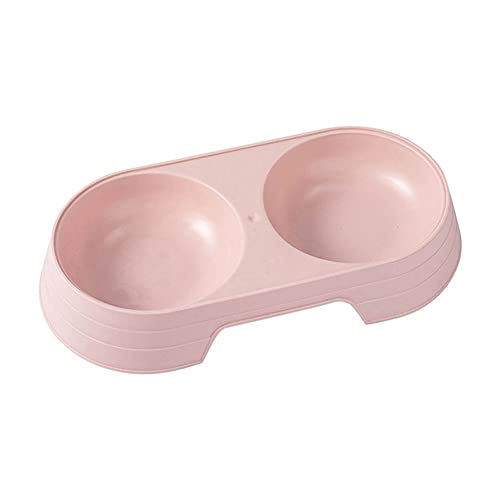 SUICRA Futternäpfe Pet Cat Bowl Double Bowl Einfache Süßigkeiten Farbe Eine Schüssel Dual Ähnliche Haustierschüssel Katze Welpen Feeder Katze Zubehör (Color : Pink) von SUICRA