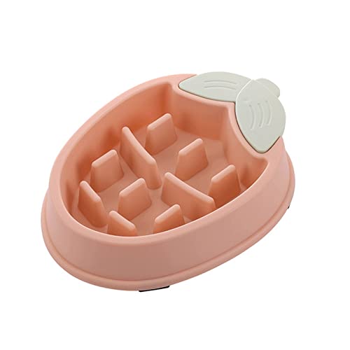 SUICRA Futternäpfe Pet Cat Dog Bowl Bloat Stop to Slow Down Eating Durable Plastic Puppy Slow Feeding Bowl Food Dishes for Large Medium Small Dogs (Color : Pink) von SUICRA