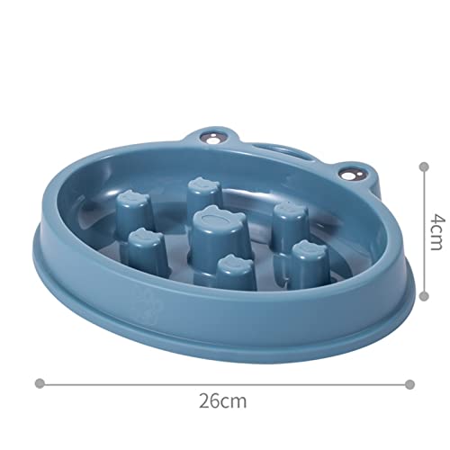 SUICRA Futternäpfe Pet Dog Bowl Slow Feeder Plastic Puppy Cat Eating Dish Bowl Anti-gulping Food Plate Feeding Dog Cat Food Bowl Pet Supplies (Color : Blue) von SUICRA