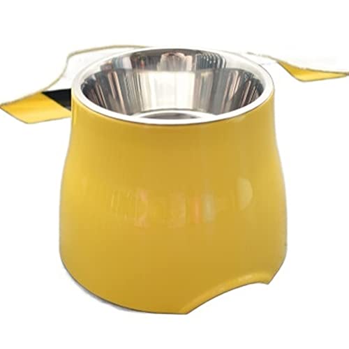 SUICRA Futternäpfe Pet Dog and Cat Feeder, Dog Food and Drink Bowls, Water Bottle (Color : Yellow) von SUICRA