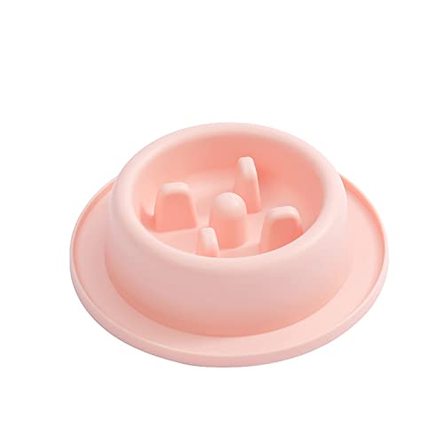 SUICRA Futternäpfe Pet Slow Food Bowl Cat Bowl Slow Food Bowl Anti-Choking Non-Slip Dog Bowl Single Dog Bowl Plastic Small and Medium-Sized Dog (Color : Pink) von SUICRA