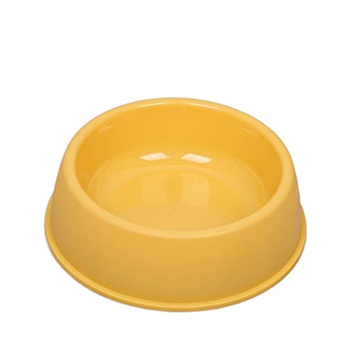 SUICRA Futternäpfe Pet Supplies Food Bowl Drinking Bowl Plastic Scrub Single Bowl (Color : Yellow, Size : M) von SUICRA