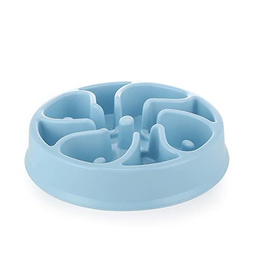 SUICRA Futternäpfe Pet Supplies Interesting Rice Bowls for Dogs Cats Flowers to Stop Food Anti-Choking Healthy Weight Loss Prevention Bowls (Color : Sky Blue) von SUICRA