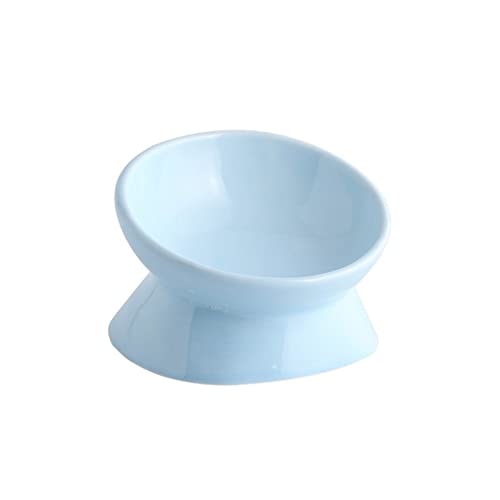 SUICRA Futternäpfe Pet Supplies Tall Slanted Mouth Pet Bowl (Color : Blue) von SUICRA