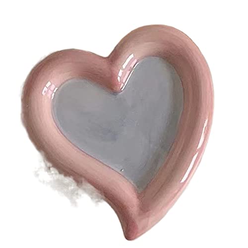 SUICRA Futternäpfe Pet cat Bowl Cute pet Drinking Water Feeding Bowl Ceramic cat Food Dog Food Tableware cat and Dog pet Supplies Accessories (Color : Pink Grey Heart) von SUICRA