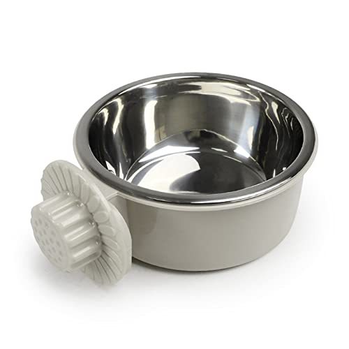 SUICRA Futternäpfe Recommended Anti-overturning Can Be Fixed Hanging Pet Bowl (Color : Dark Grey, Size : 13cmX6cm) von SUICRA