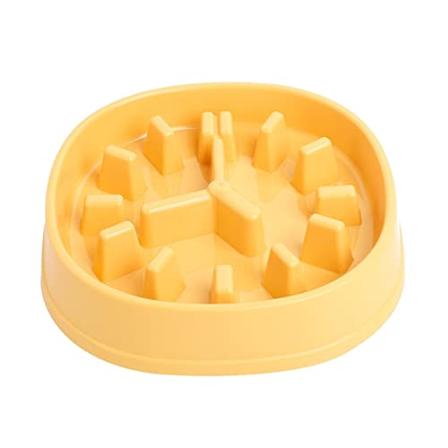 SUICRA Futternäpfe Slow Plastic Bowl Antiskid Pet Bowl (Color : Yellow) von SUICRA