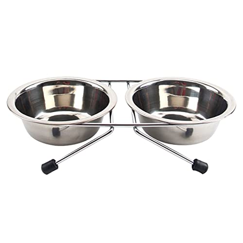 SUICRA Futternäpfe Stainless Steel Pet Bowl Anti-Slip Dog Bowl with Stand (Size : M) von SUICRA