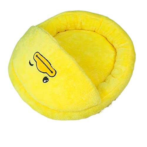 SUICRA Haustierbett waschbar Cat Bed House Large Space Cave Cute Pet Sofa Cushion Non-Slip Anti Static Warm Plush Pet House Indoor Soft Nest for Cats (Color : Duck) von SUICRA