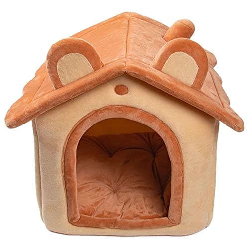 SUICRA Haustierbett waschbar Covered Cat Bed Portable Cat Bed for Indoor Cats Comfortable Bed for Cats Capacious Winter Warm Semi-Enclosed Pet Nest for (Size : S) von SUICRA