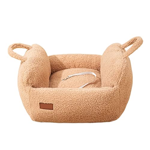 SUICRA Haustierbett waschbar Portable Cat Dog Bed Travel Car Safety Pet Seat Transport Dog Carrier Protector Removable Puppy Kitten Sofa Plush Cushion Beds von SUICRA