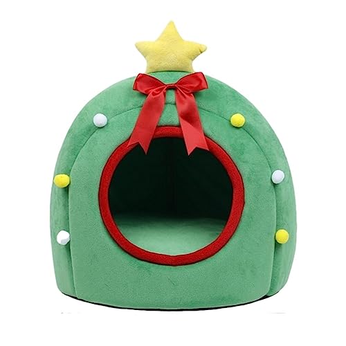 SUICRA Haustierbetten Cat Bed Cave Pet Bed with Pets Tent Cozy Cave Nest Indoor Cat Bed (Color : Green) von SUICRA