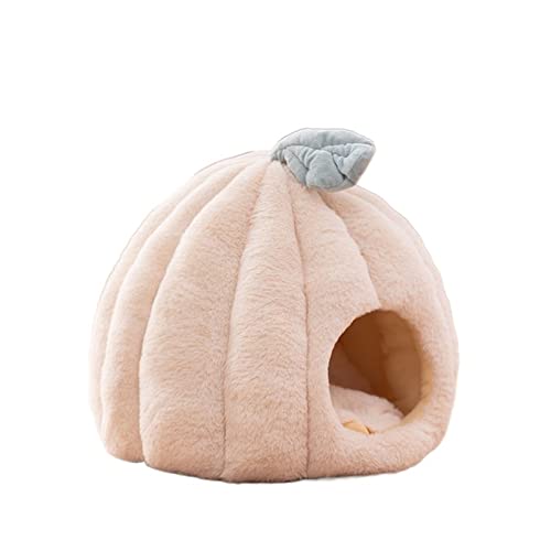 SUICRA Haustierbetten Cat Bed Cute Warm Pet House Removable Dog Cushion with Soft Kitten Basket Puppy Nest Mat for Comfort Cats Cave House Supplies (Color : Beige, Size : M (37X37cm)) von SUICRA