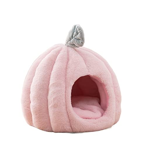 SUICRA Haustierbetten Cat Bed Cute Warm Pet House Removable Dog Cushion with Soft Kitten Basket Puppy Nest Mat for Comfort Cats Cave House Supplies (Color : Pink, Size : L (45X45cm)) von SUICRA