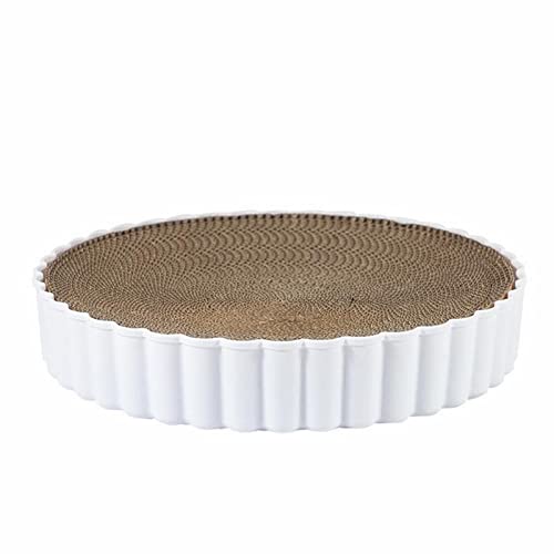 SUICRA Haustierbetten Cat Grinding Claws Cardboard Round Cat Scratcher Lounge Relaxing Bed White von SUICRA