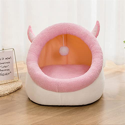 SUICRA Haustierbetten Cat House Bed with Removable Cushion Pad Cozy Kitten Cave Cute Pet Tent Beds for Cats Puppy Small Dogs (Color : 3) von SUICRA