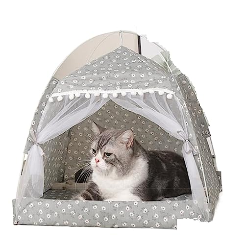 SUICRA Haustierbetten Cat Tent Bed Pet Products The General Closed Cozy Hammock with Floors Cat House Pet Small Dog House (Color : Green, Size : 38 * 38 * 39CM) von SUICRA