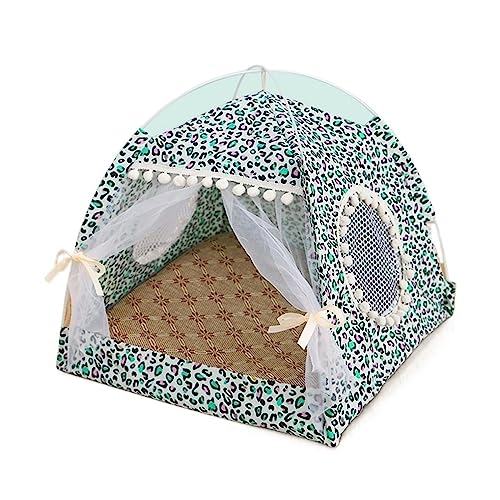 SUICRA Haustierbetten Cat Tent Bed Pet Products The General Closed Cozy Hammock with Floors Cat House Pet Small Dog House (Color : Light Green, Size : L) von SUICRA