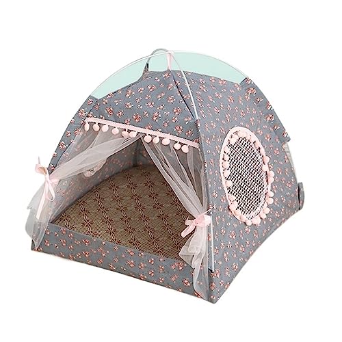 SUICRA Haustierbetten Cat Tent Bed Pet Products The General Closed Cozy Hammock with Floors Cat House Pet Small Dog House (Color : Light Grey, Size : L) von SUICRA