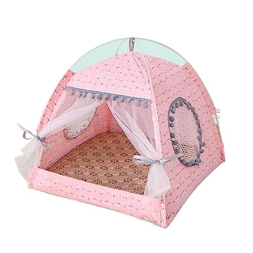 SUICRA Haustierbetten Cat Tent Bed Pet Products The General Closed Cozy Hammock with Floors Cat House Pet Small Dog House (Color : Pink, Size : L) von SUICRA