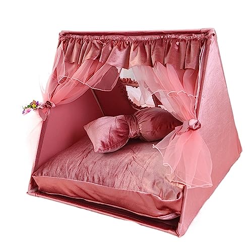 SUICRA Haustierbetten Cat Tent with Cushion,Pet Dogs Cats and Other Pets (Color : Pink) von SUICRA