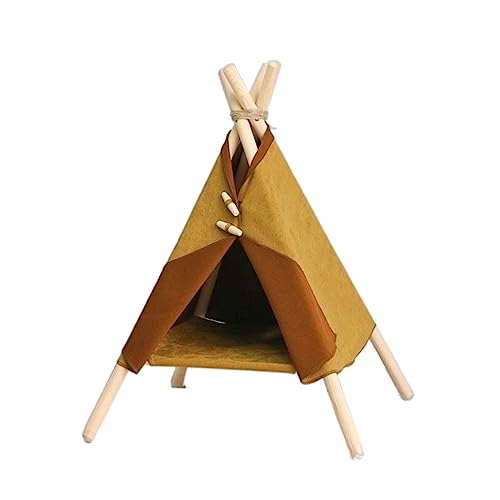 SUICRA Haustierbetten Cats Fashionable Tent,Pet Tent,Pet House,Warm, Dog Tent, Cat House, for All Seasons (Color : Turmeric) von SUICRA