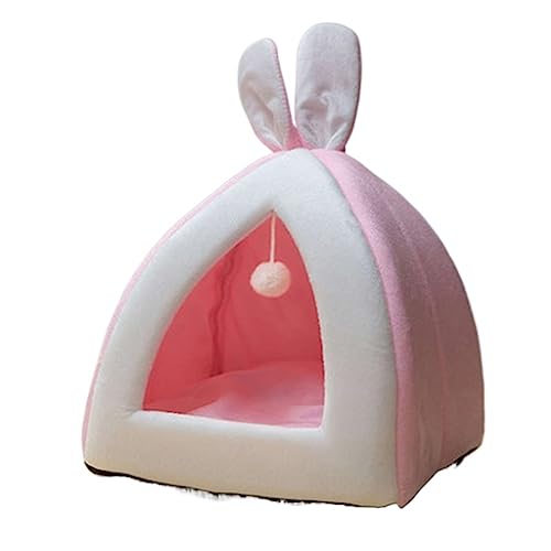 SUICRA Haustierbetten Cattery House Cat House Villa Cat Bed Small Dog Kennel Pet Bed Tent (Color : Pink, Size : M) von SUICRA