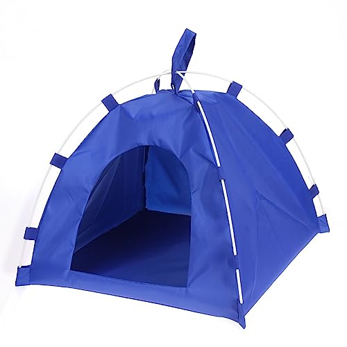 SUICRA Haustierbetten Dog Cage Dog House Dog Cat Tent Soft Comfortable Folding Bed Portable Cute Animal (Color : Blue) von SUICRA