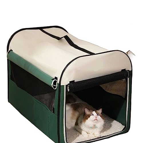 SUICRA Haustierbetten Dog House Closed Dog House Indoor Foldable Pet Car Tent and Dog Cage (Color : Green, Size : L) von SUICRA