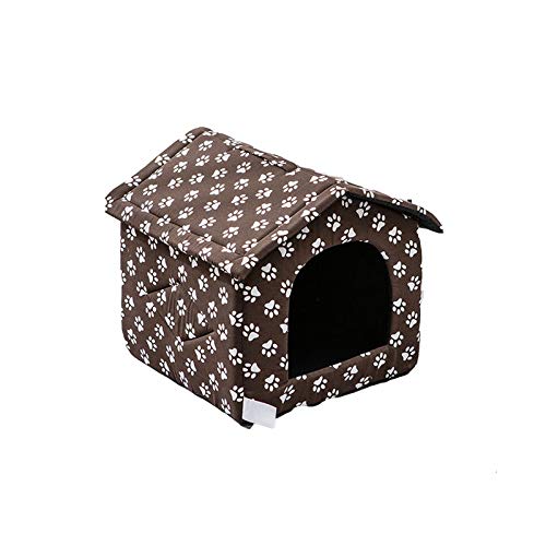 SUICRA Haustierbetten Faltbares Haustier Bett mit Matte weiche Winter-Hundehaus-Kennel for kleine mittelgroße Hunde Welpen-Sofa-Kissen warme Katze Nest Höhle Haustiere Zelt (Color : Black, Size : Sm von SUICRA