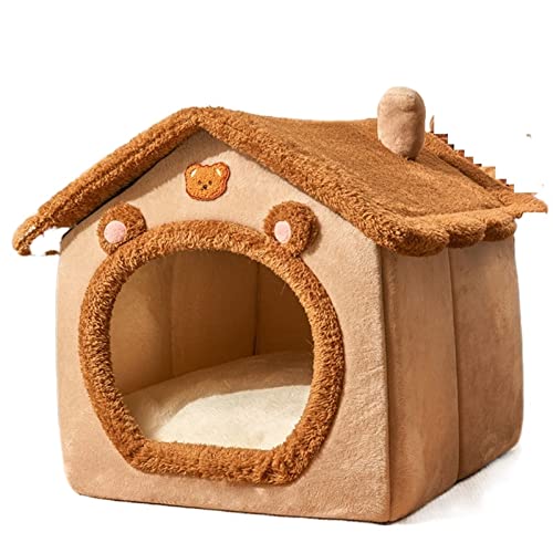 SUICRA Haustierbetten Foldable Dog House Pet Cat Bed Winter Villa Sleep Kennel Removable Nest Warm Enclosed Cave Sofa Pet Supply (Color : 1, Size : L) von SUICRA