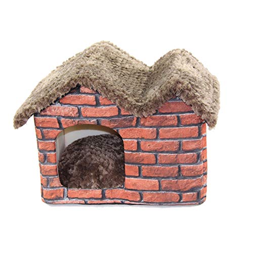 SUICRA Haustierbetten Haustier Hund Haus Winter Faltbare tragbare Hundebett warm gemütlich mit Matte for kleine mittelgroße Hund Kennel Haustierbedarf Betten & Sofas-Druck von SUICRA