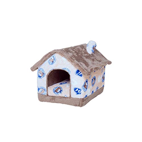 SUICRA Haustierbetten Haustierhaus Katze Hundebett Weiche Katze Nest Zelt Faltbare Winter Warme Zimmer Welpe Kennel Kissen for kleine mittelgroße Hunde Katzen Pet Products (Color : White, Size : Med von SUICRA