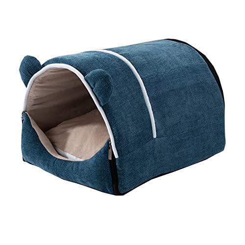 SUICRA Haustierbetten Hundehaus Winter warmes Haustierwelpenbett beiliegender Raum-Kennel for Hund tragbares faltendes Haustierzelt (Size : M) von SUICRA